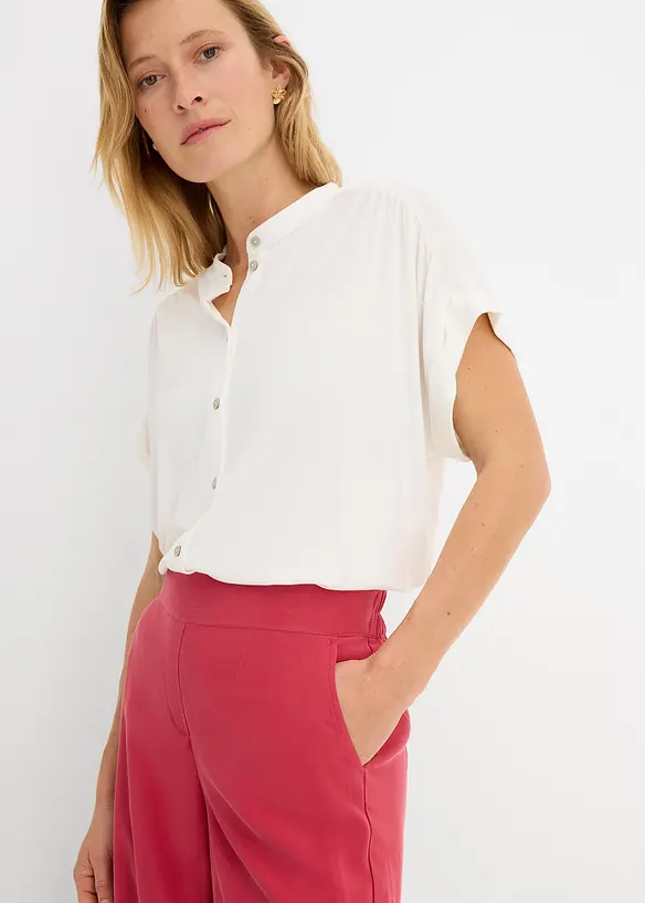 Bukse i viskosemiks med vide ben, bonprix