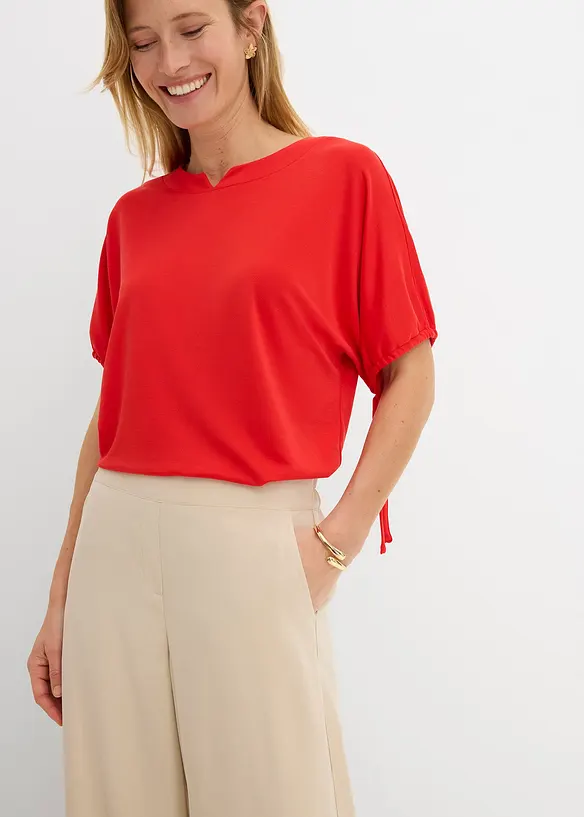 Bukse i viskosemiks med vide ben, bonprix