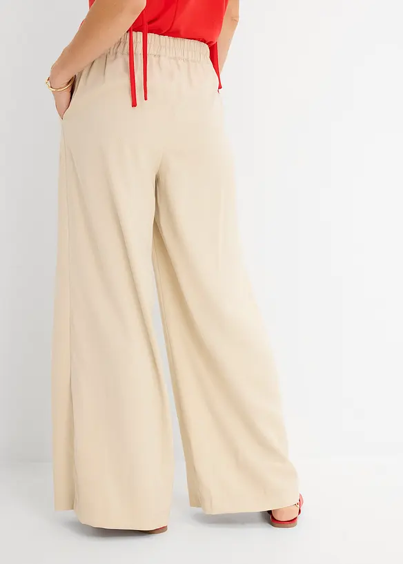 Bukse i viskosemiks med vide ben, bonprix