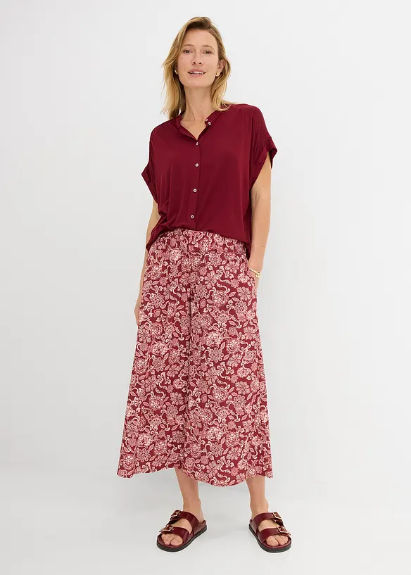 Culottebukse av strukturert poplin, bonprix