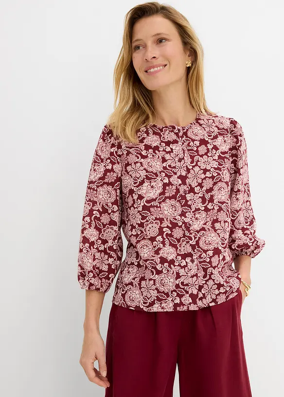 Bluse med puffermer, bonprix