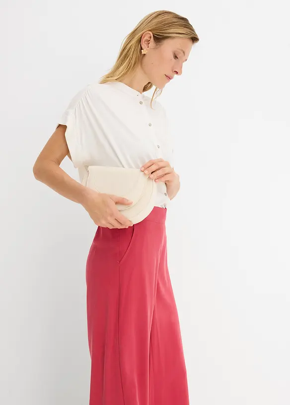 Bukse i viskosemiks med vide ben, bonprix