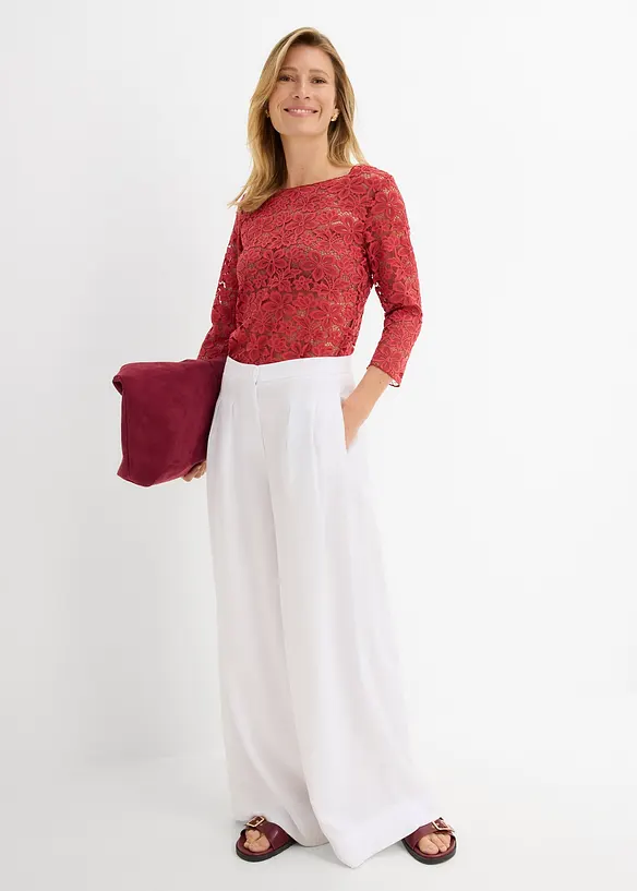 Langermet blondetopp, bonprix