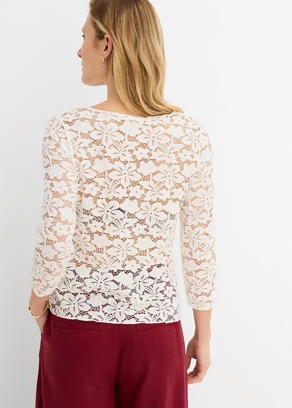 Langermet blondetopp, bonprix