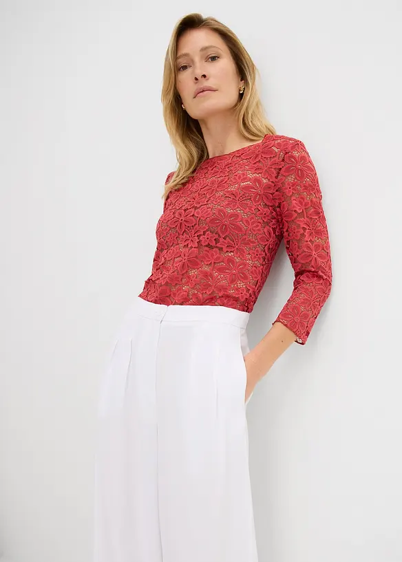 Langermet blondetopp, bonprix