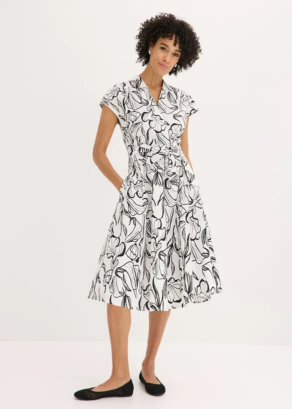 Kjole med drapering, bonprix