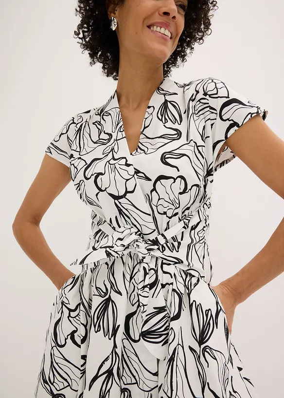 Kjole med drapering, bonprix