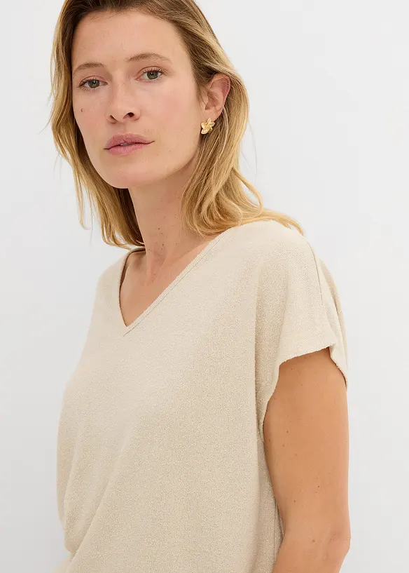 Oversized topp i strikket look, bonprix
