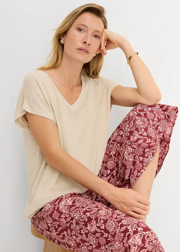 Oversized topp i strikket look, bonprix