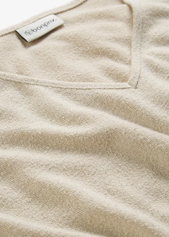 Oversized topp i strikket look, bonprix