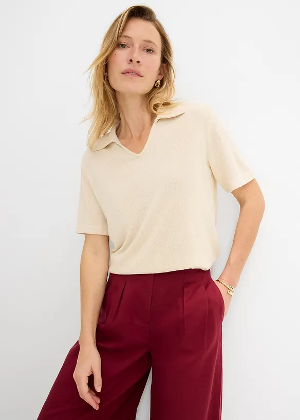 Polotopp i strikket stil, bonprix