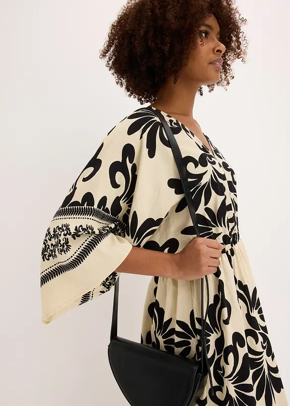 Midikjole i lett viskosemiks, bonprix