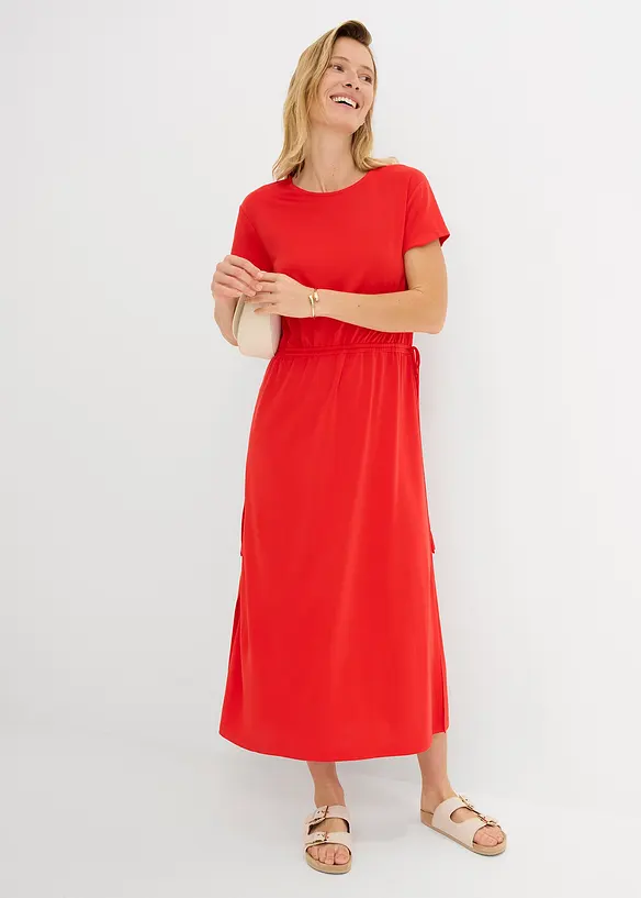 Sweatkjole i myk pik&eacute;, bonprix