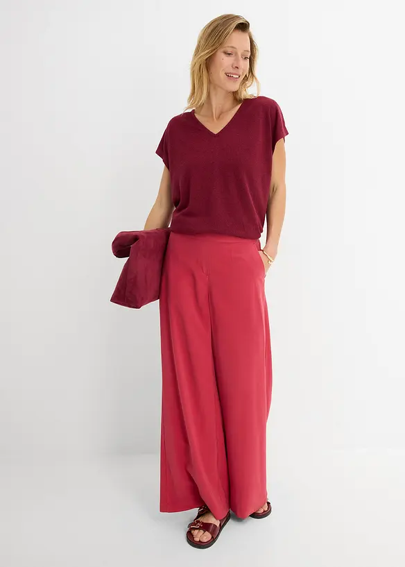 Oversized topp i strikket look, bonprix