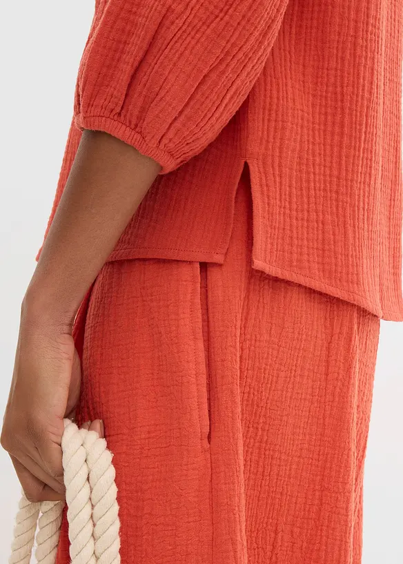 Oversized bluse i musselin, bonprix