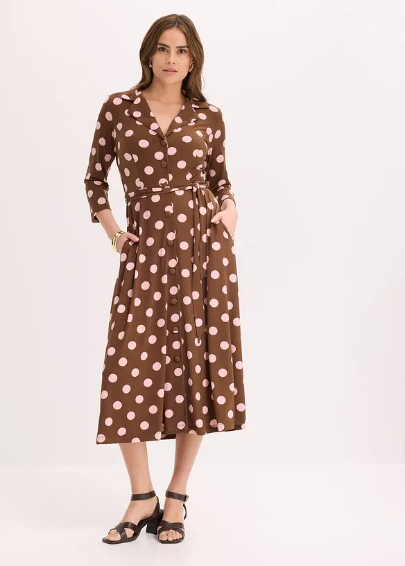 Skjortekjole med knytebelte, bonprix