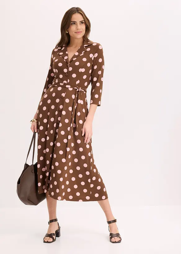 Skjortekjole med knytebelte, bonprix