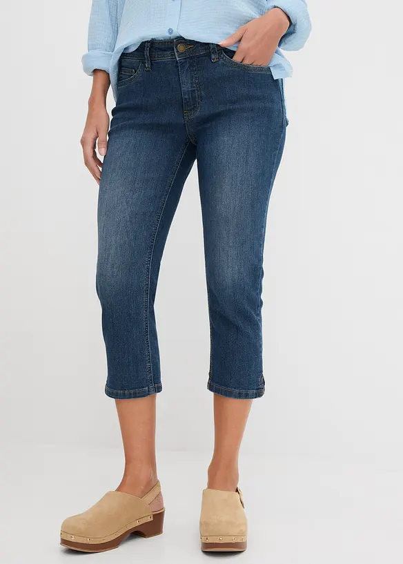Slim Fit-jeans Mid Waist, Cropped, bonprix