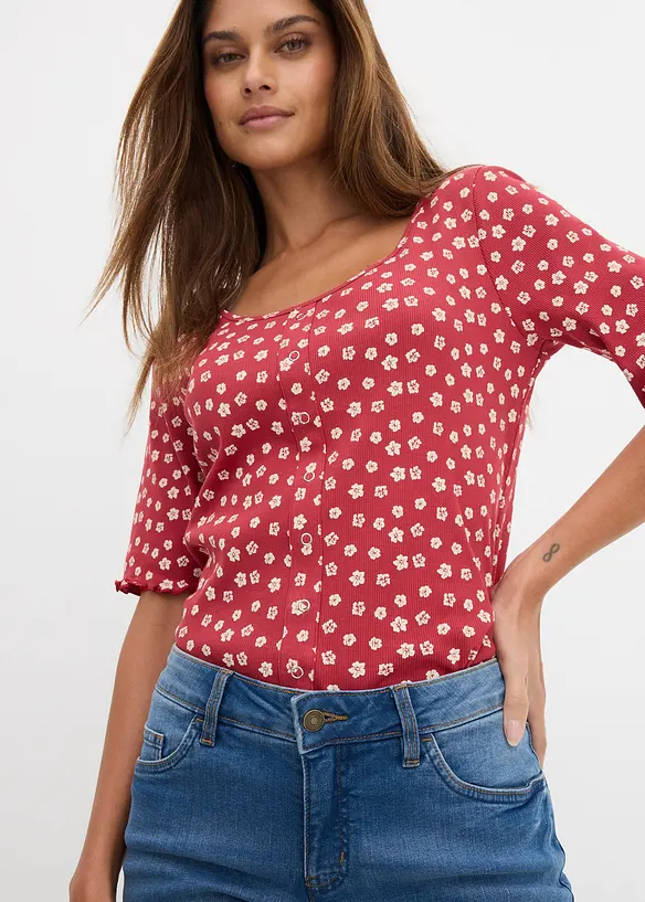 Straight-jeans, Mid Waist, bermuda, bonprix