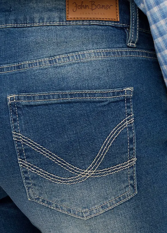 Denimshorts Slim Fit Mid Waist, 2-pack, bonprix