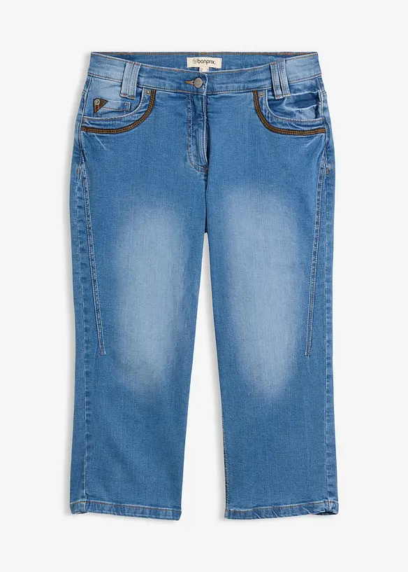 Slim Fit-jeans i capri-lengde, Mid Waist, bonprix
