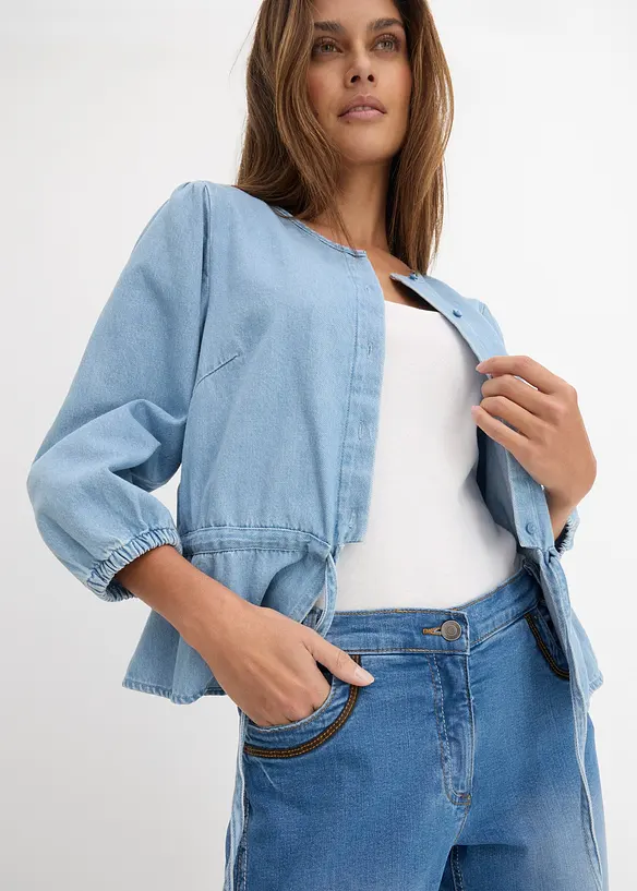 Slim Fit-jeans i capri-lengde, Mid Waist, bonprix