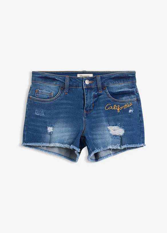 Jeans-shorts med broderi, bonprix