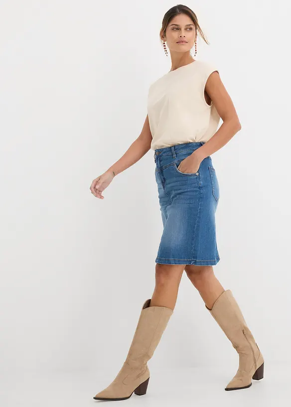 Stretch-jeansskj&oslash;rt, bonprix