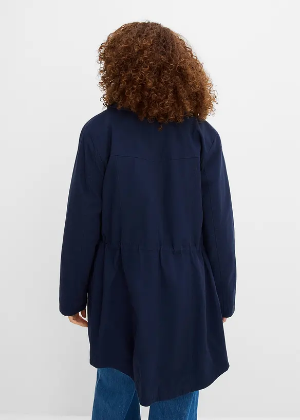 Kort bomullsparkas med st&aring;krage, innsvinget, bonprix