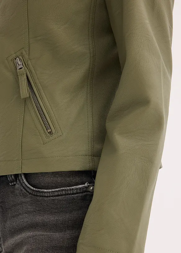 Jakke i imitert skinn av 100% viskose, bonprix