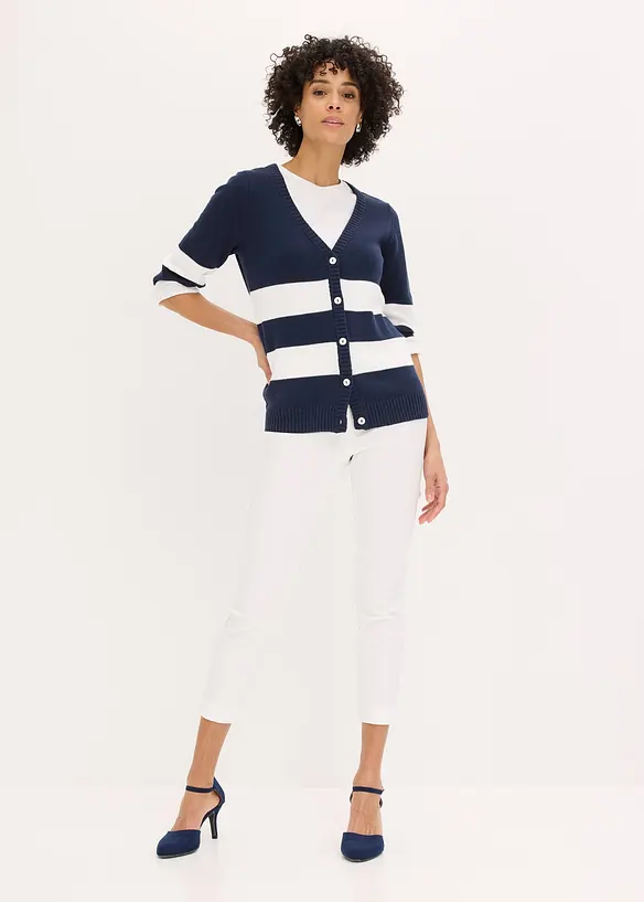 Cardigan med striper, bonprix