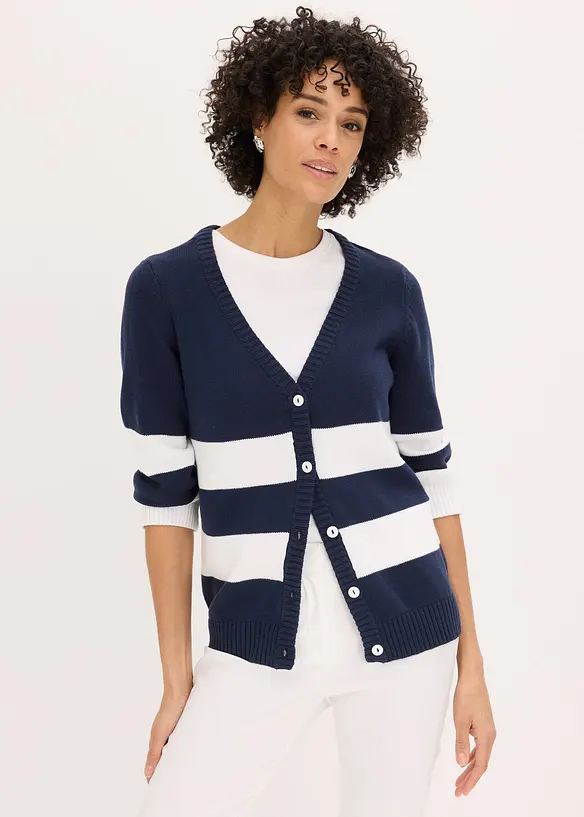Cardigan med striper, bonprix