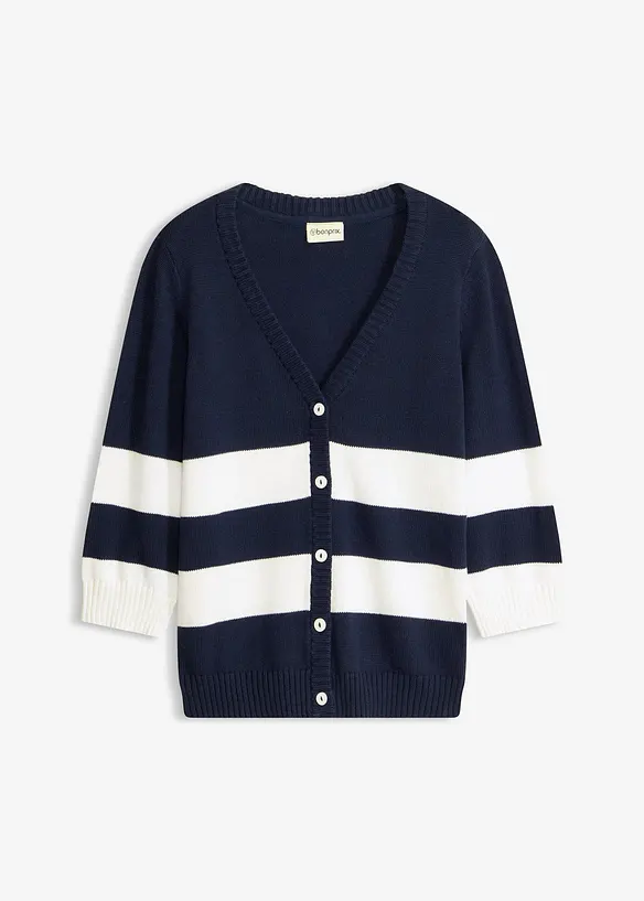 Cardigan med striper, bonprix