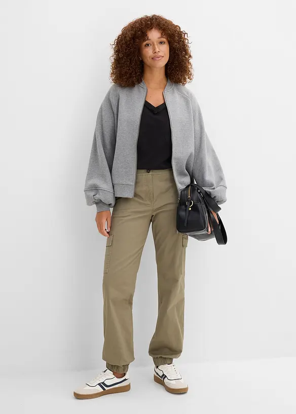 Cargobukse i bomull med stretch, bonprix