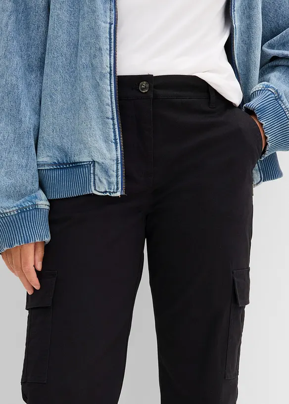 Cargobukse i bomull med stretch, bonprix