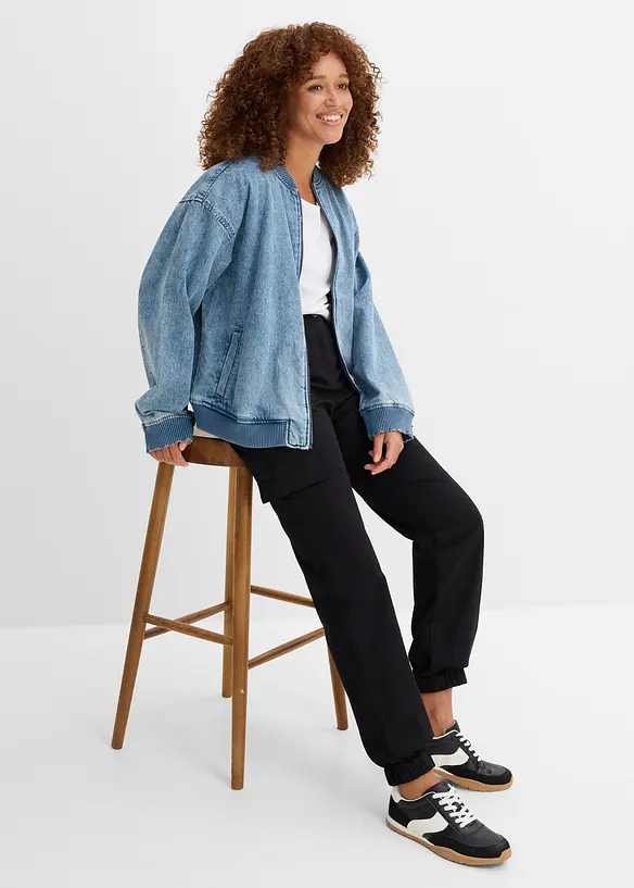 Cargobukse i bomull med stretch, bonprix