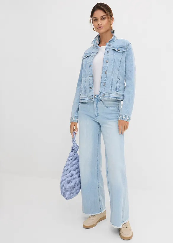 Jeansjakke med broderi, bonprix