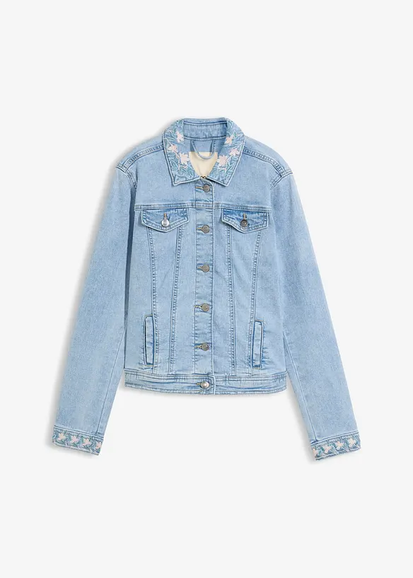 Jeansjakke med broderi, bonprix