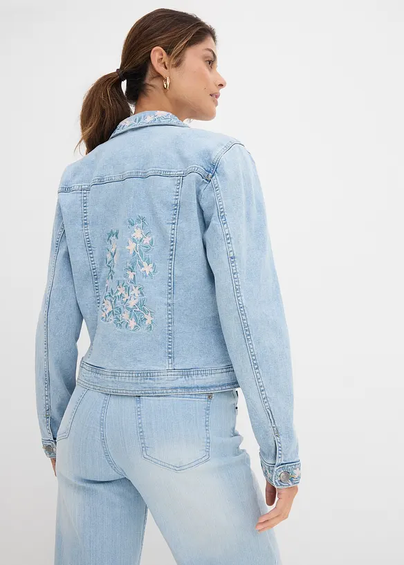 Jeansjakke med broderi, bonprix