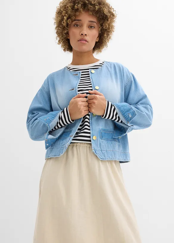 Midiskj&oslash;rt i lett linmiks, bonprix