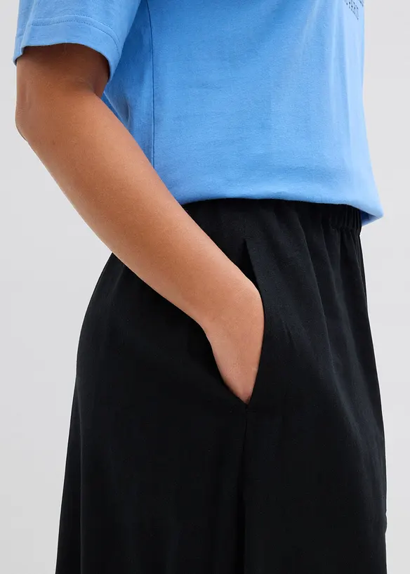 Midiskj&oslash;rt i lett linmiks, bonprix