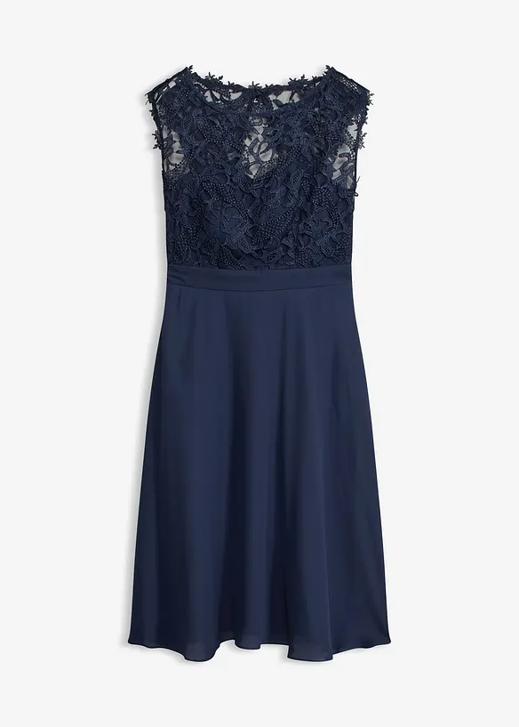 Minikjole med blonder, bonprix