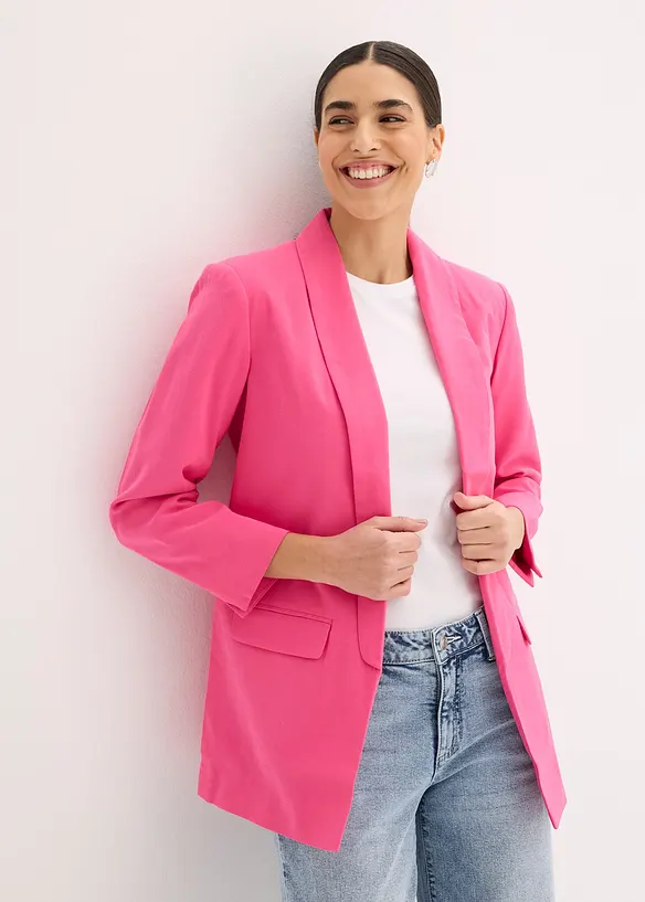 Lang blazer i viskosemiks, bonprix