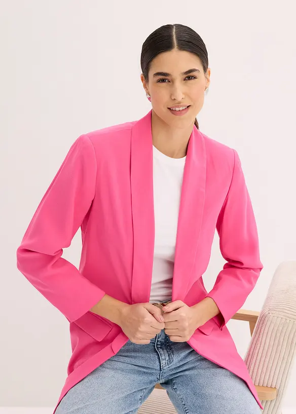 Lang blazer i viskosemiks, bonprix