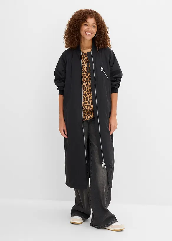 K&aring;pe med ribbestrikket krage, bonprix