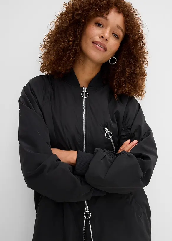 K&aring;pe med ribbestrikket krage, bonprix