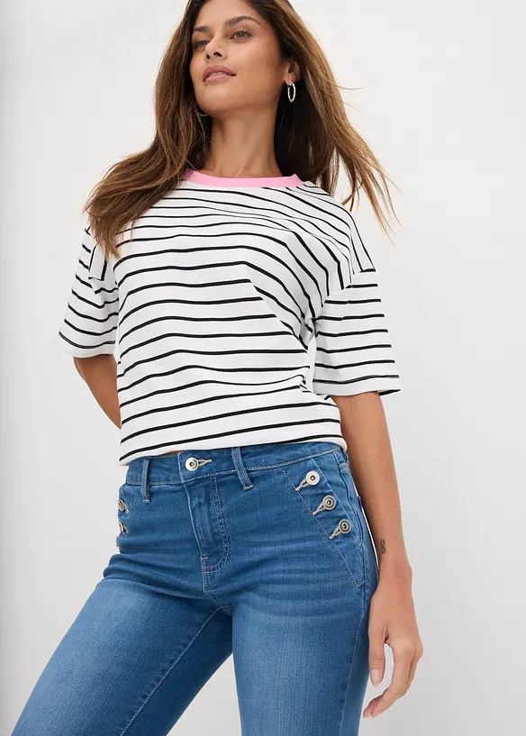 Bootcut-jeans Mid Waist, &oslash;kologisk bomull, bonprix