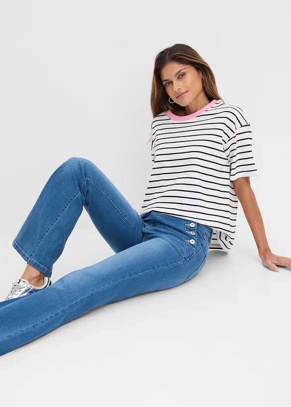 Bootcut-jeans Mid Waist, &oslash;kologisk bomull, bonprix