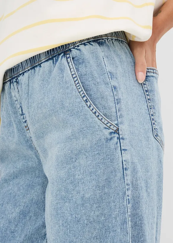 Barrel-jeans, Mid Waist, komfortlinning, bonprix