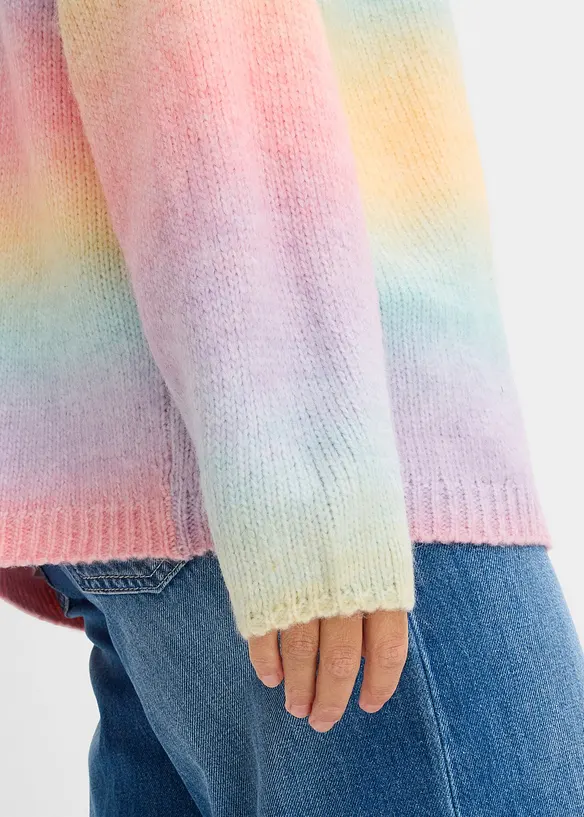 Grovstrikket cardigan i myk garnmiks med ull, bonprix